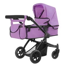 Коляска для куклы Carrello Maestro 9651B Purple 2 в 1 фиолетовая с сумочкой
